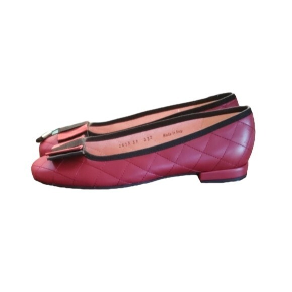 NEW Ferca 81 Burgundy and Black Italian Made Leather Ballet Flats Size 39 - Picture 3 of 11